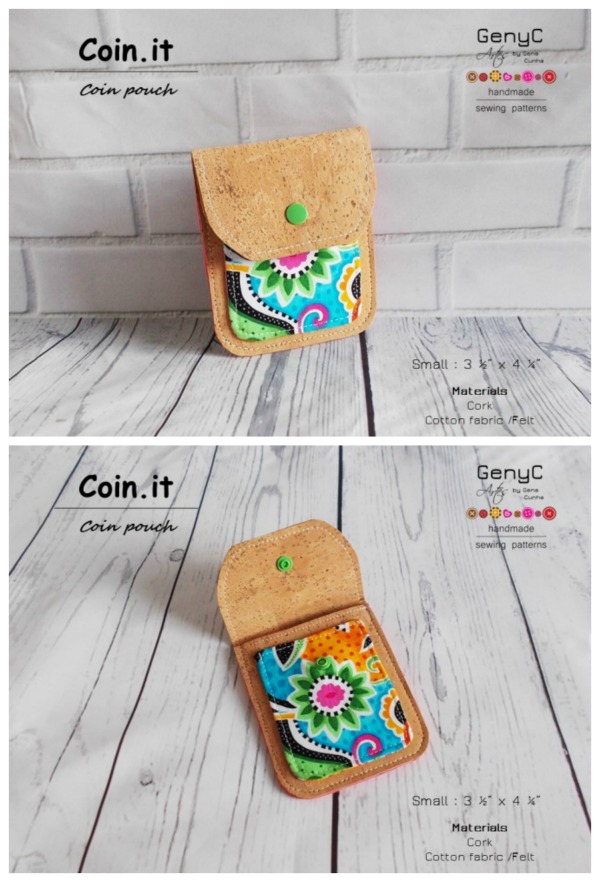 Coin.It Coin Pouch pattern in 2 different sizes.