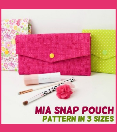 Set of 3 Envelope Pouches Sewing Pattern Accessory Pouch 