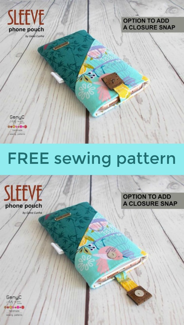 Easy Sew Sleeve Phone Pouch FREE sewing pattern Sew Modern Bags