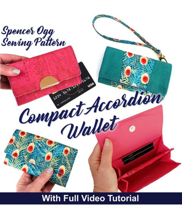 Compact Accordion Wallet (with video) sewing pattern