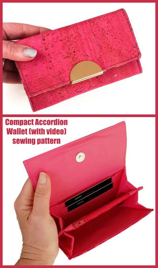 Compact Accordion Wallet (with video) sewing pattern