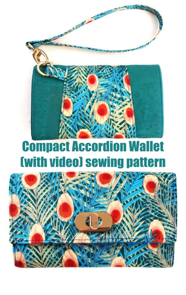 Compact Accordion Wallet (with video) sewing pattern