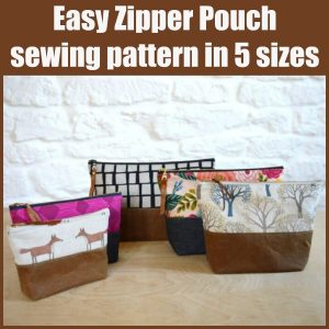 Easy Zipper Pouch sewing pattern in 5 sizes - Sew Modern Bags