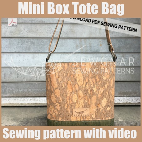 Mini Box Tote Bag sewing pattern with video