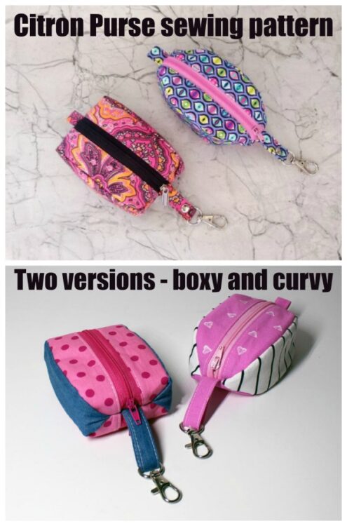 Citron Purse sewing pattern - 2 versions - boxy and curvy