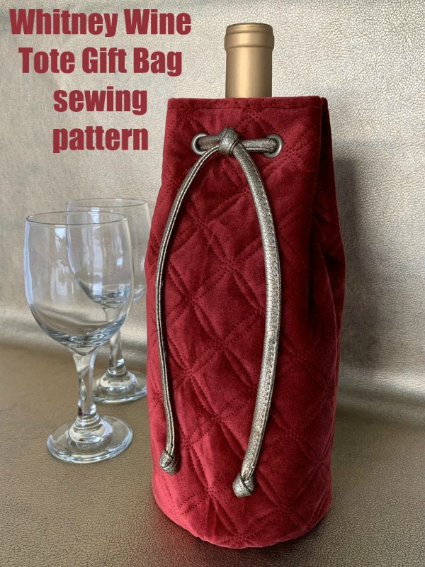 Whitney Wine Tote Gift Bag sewing pattern