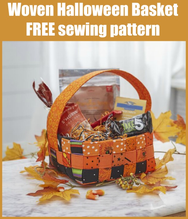 Woven Halloween Basket FREE sewing pattern