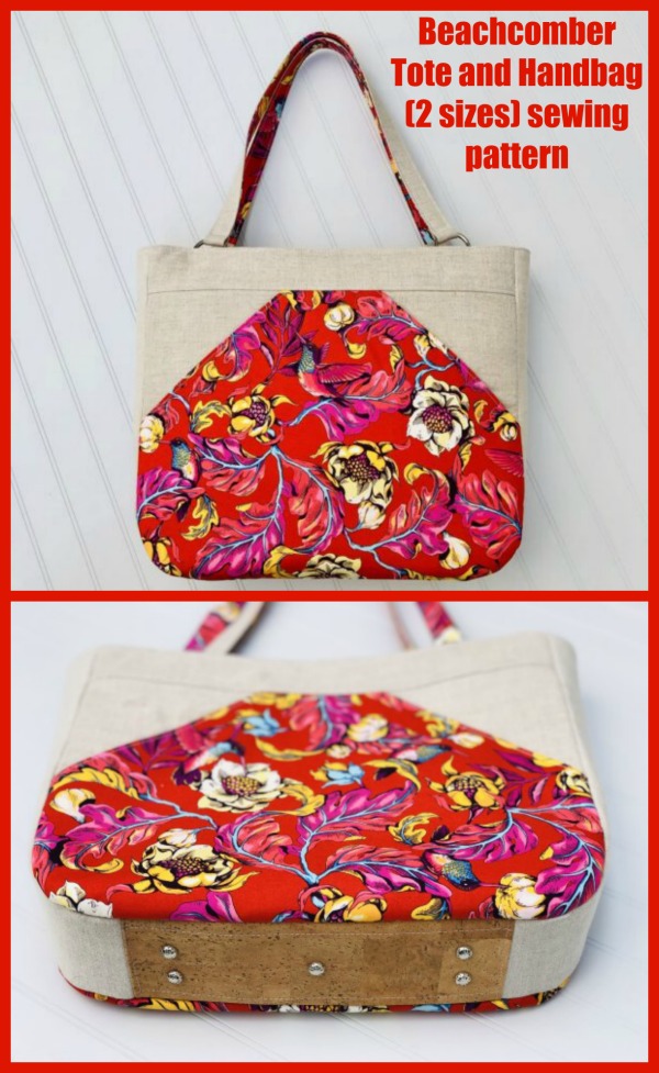 Sewing pattern for the Beachcomber Tote and Handbag (2 sizes), bags which are beautiful, classy and spacious!