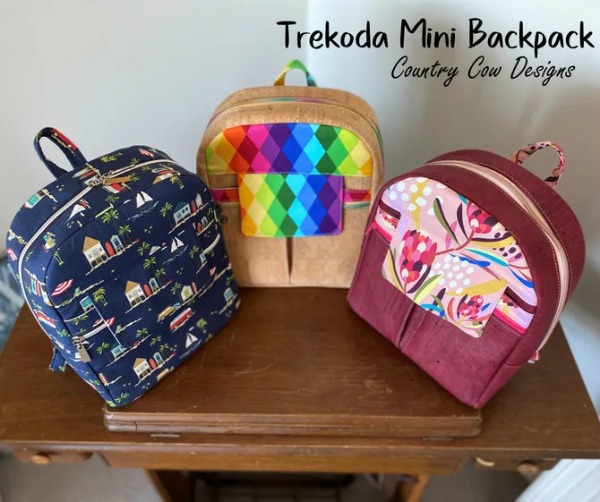 Trekoda Mini Backpack sewing pattern (with video)