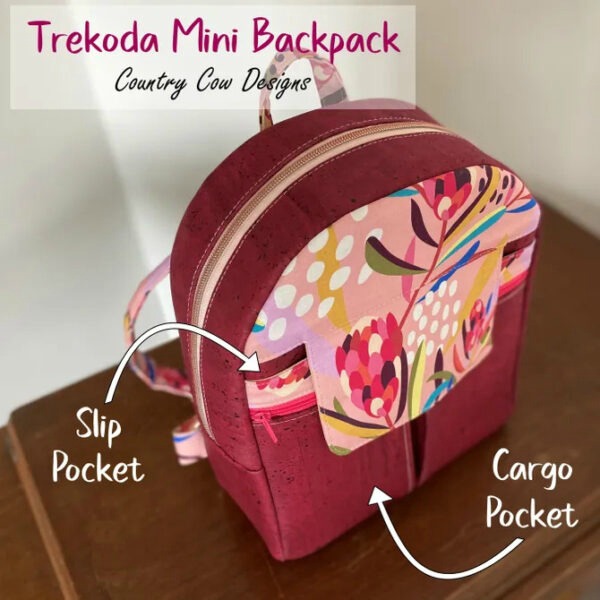 Trekoda Mini Backpack sewing pattern (with video)