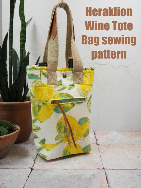 Heraklion Wine Tote Bag sewing pattern