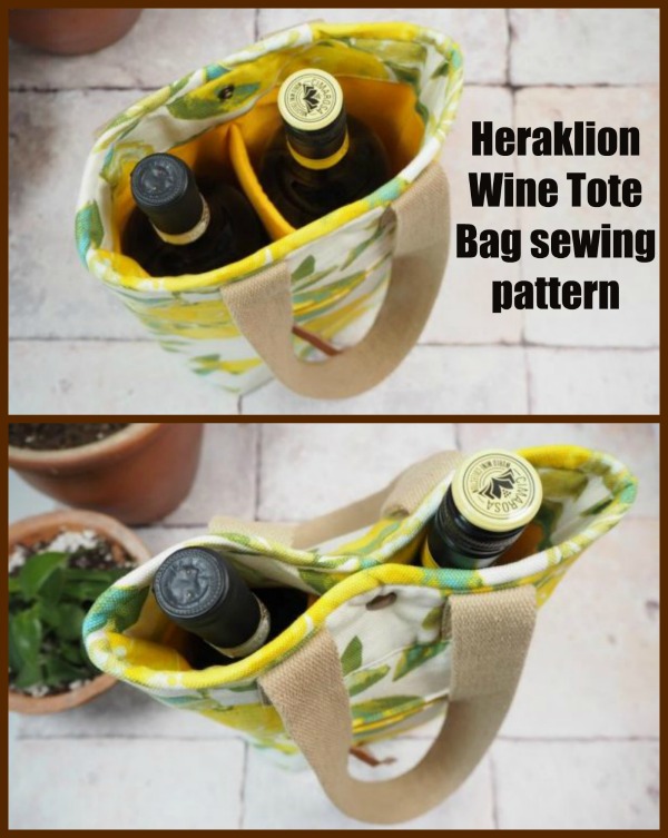 Heraklion Wine Tote Bag sewing pattern