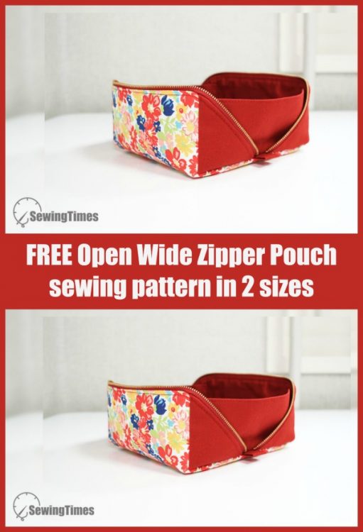 FREE Open Wide Zipper Pouch sewing tutorial in 2 sizes with video - Sew ...