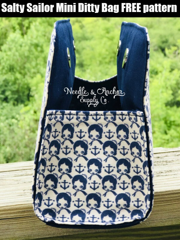 Salty Sailor Mini Ditty Bag FREE sewing pattern