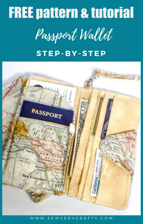 Sewing pattern for the FREE DIY Passport Wallet which is a quick and easy sew