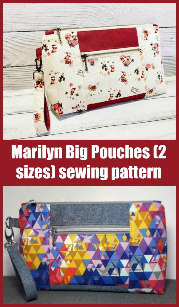 Marilyn Big Pouches (2 sizes) sewing pattern - Sew Modern Bags