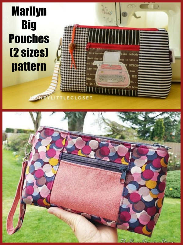 Sewing pattern for the Marilyn Big Pouches (2 sizes)