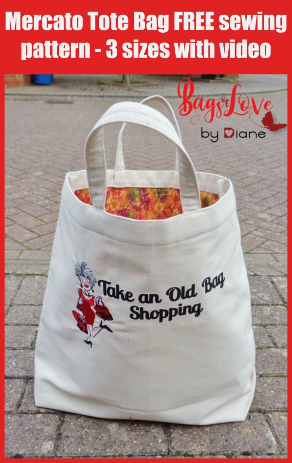 Mercato Tote Bag FREE sewing pattern - 3 sizes with video