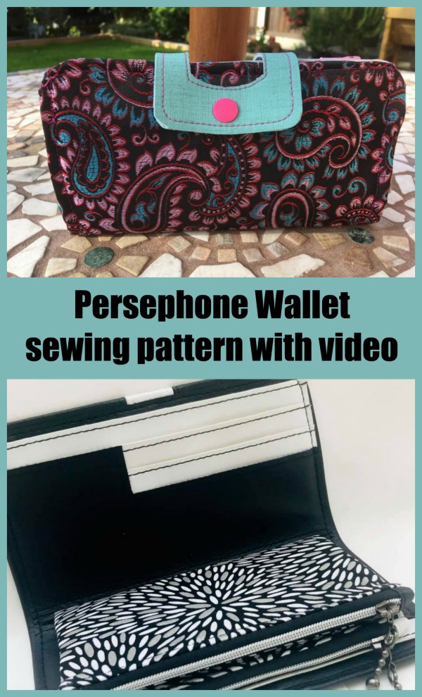 Sewing pattern with video for the Persephone Wallet