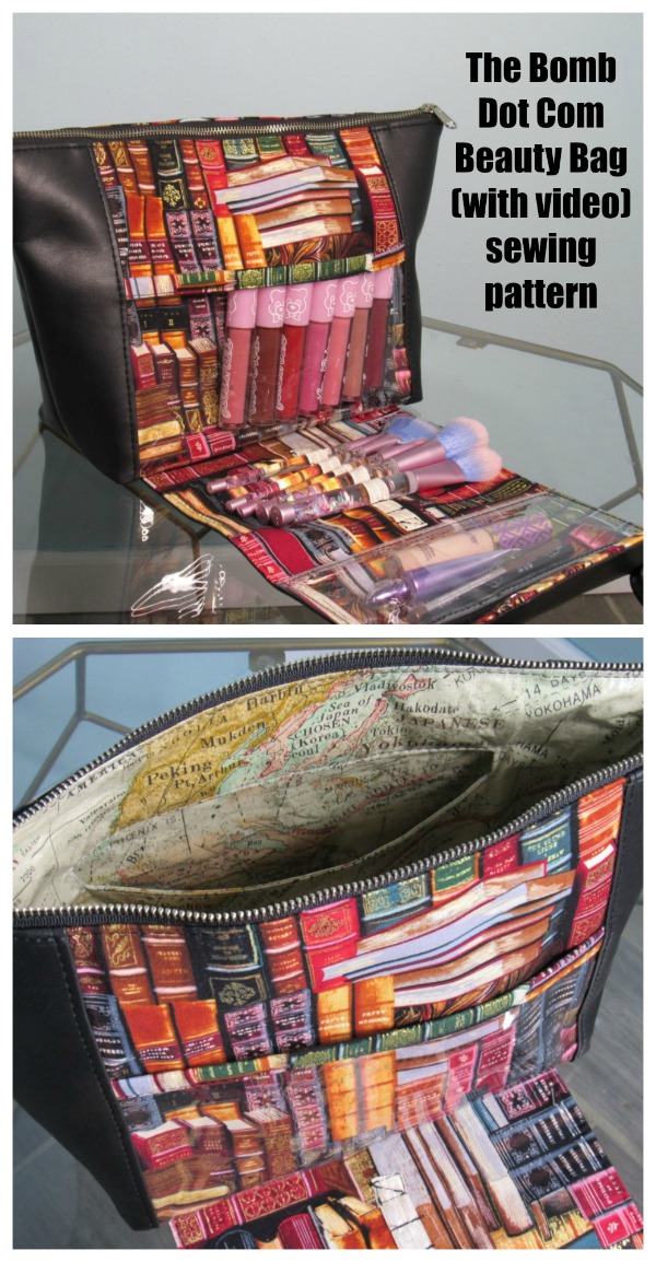 Sewing pattern for The Bomb Dot Com Beauty Bag (with video), a makeup lovers dream bag