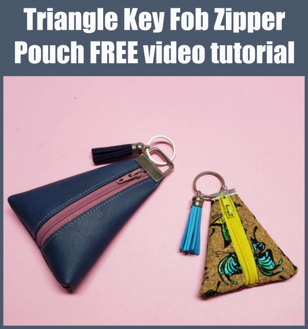 FREE video tutorial for the Triangle Key Fob Zipper Pouch