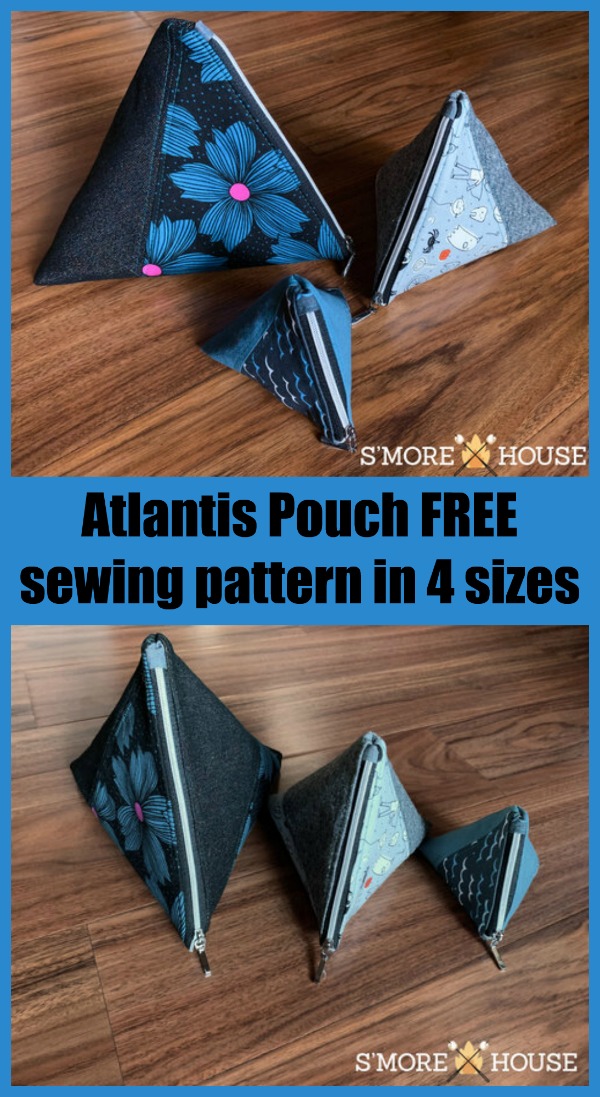 Atlantis Pouch FREE sewing pattern in 4 sizes