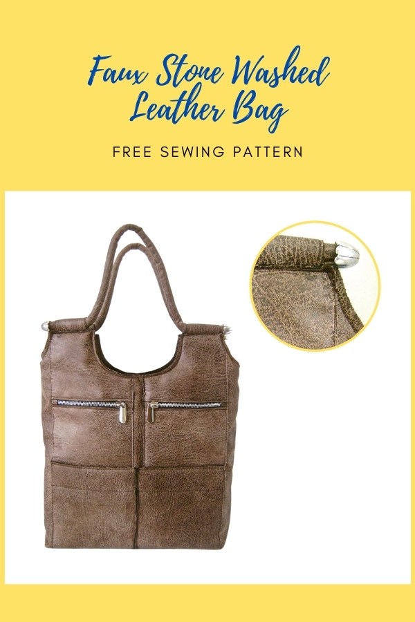 Faux Stone Washed Leather Bag FREE sewing pattern
