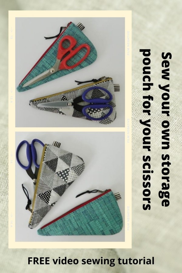 FREE video sewing tutorial showing you how to sew your own storage pouch for your scissors