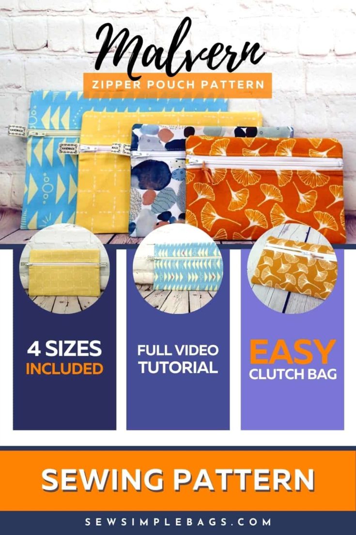 Malvern Zipper Pouch beginner-friendly sewing pattern with video sew ...