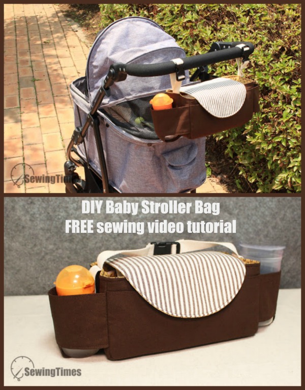 DIY Baby Stroller Bag FREE sewing video tutorial