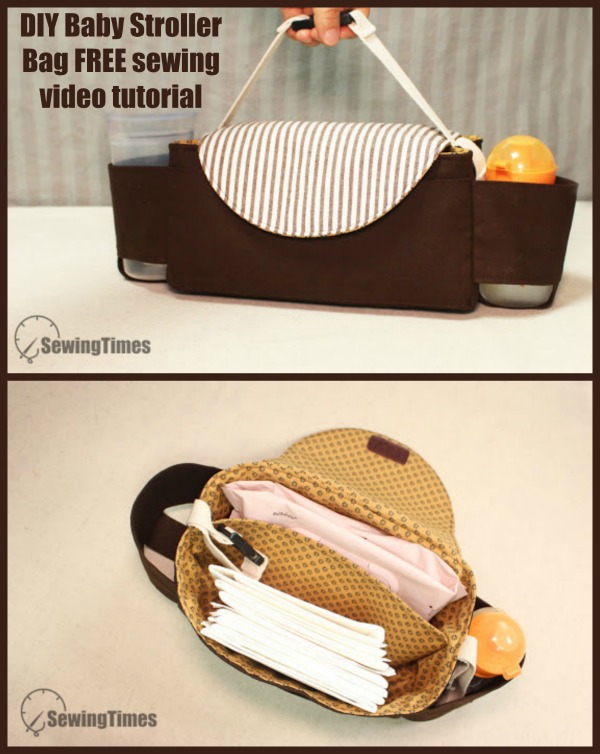 DIY Baby Stroller Bag FREE sewing video tutorial