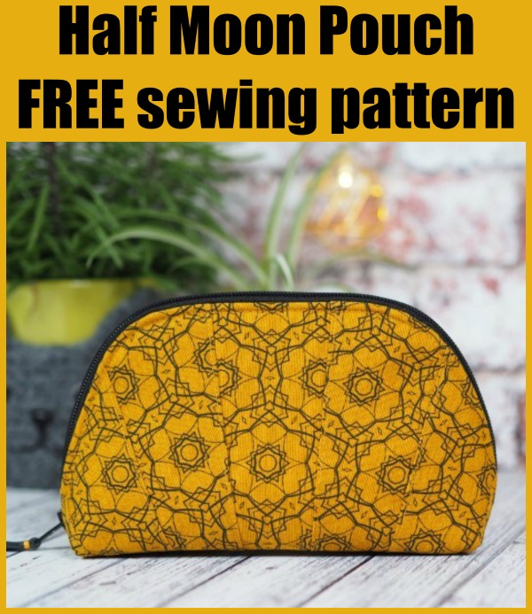 Half Moon Pouch FREE sewing pattern