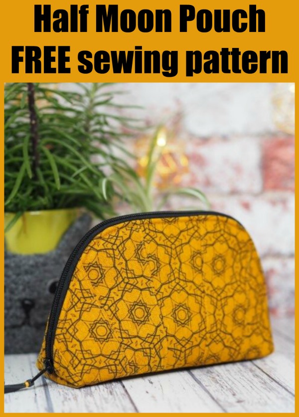 Half Moon Pouch FREE sewing pattern