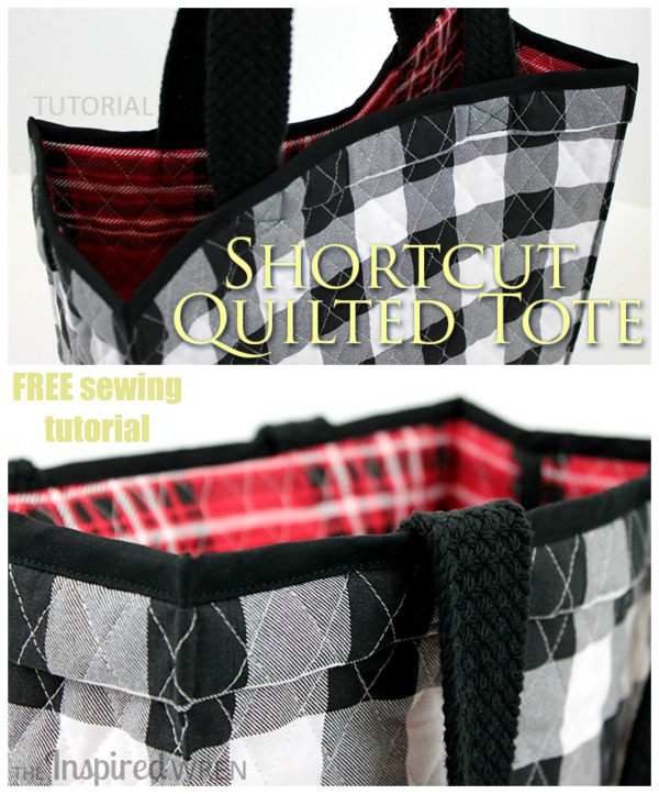 Shortcut Quilted Tote Bag FREE sewing tutorial