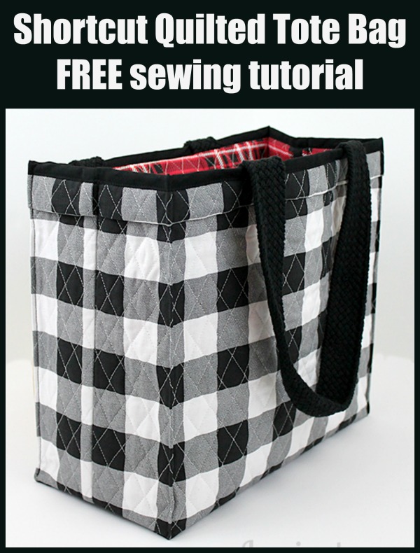 Shortcut Quilted Tote Bag FREE sewing tutorial