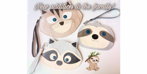 A trio of cute character pouches to sew