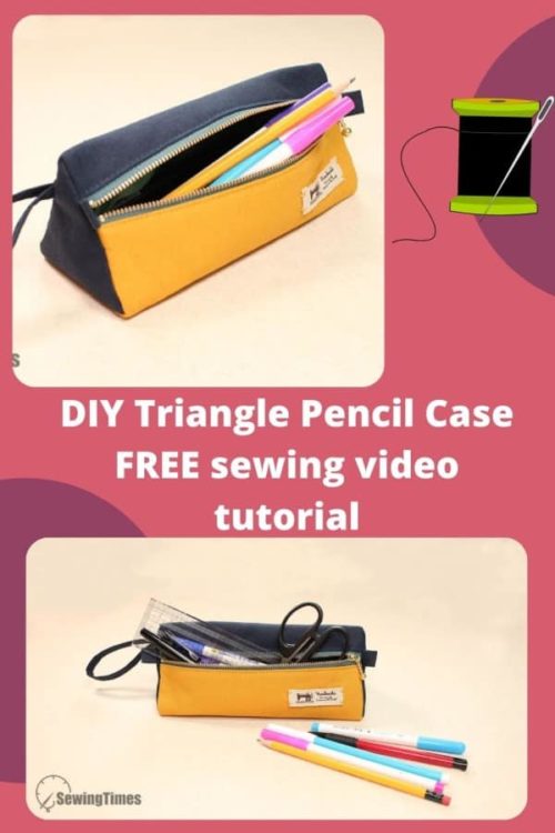 DIY Triangle Pencil Case FREE sewing video tutorial - Sew Modern Bags