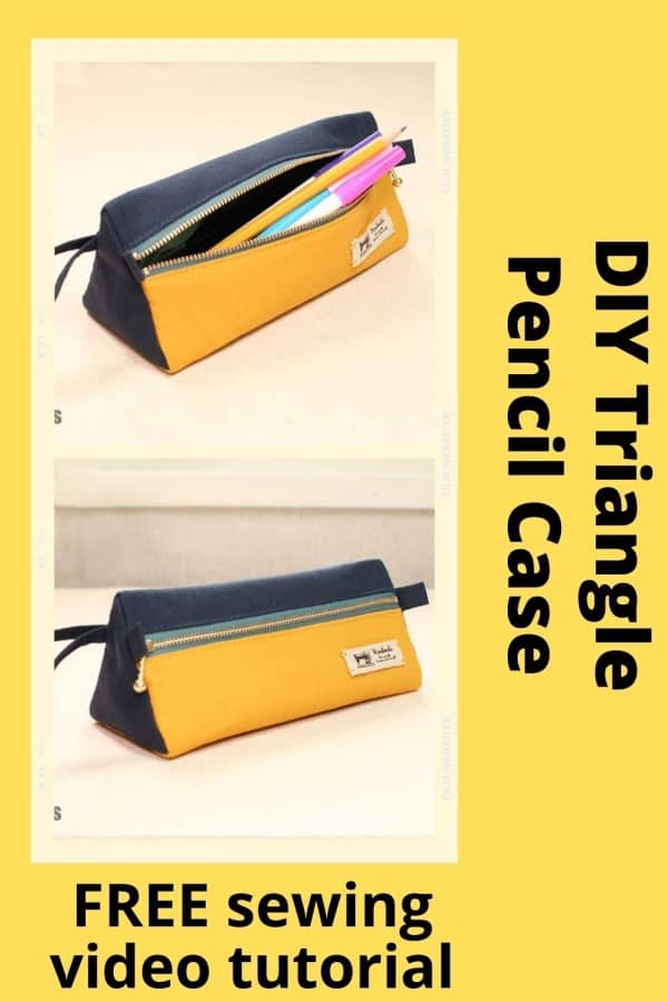 DIY Triangle Pencil Case FREE sewing video tutorial