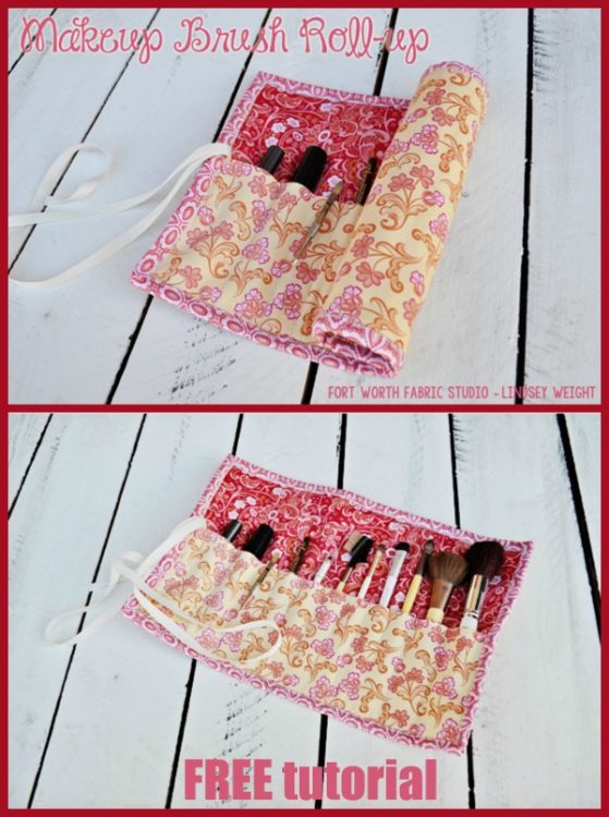 Makeup Brush Roll-Up FREE sewing tutorial - Sew Modern Bags
