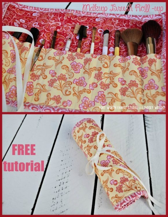 Makeup Brush Roll-Up FREE sewing tutorial - Sew Modern Bags
