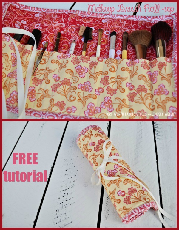 Makeup Brush Roll-Up FREE sewing tutorial