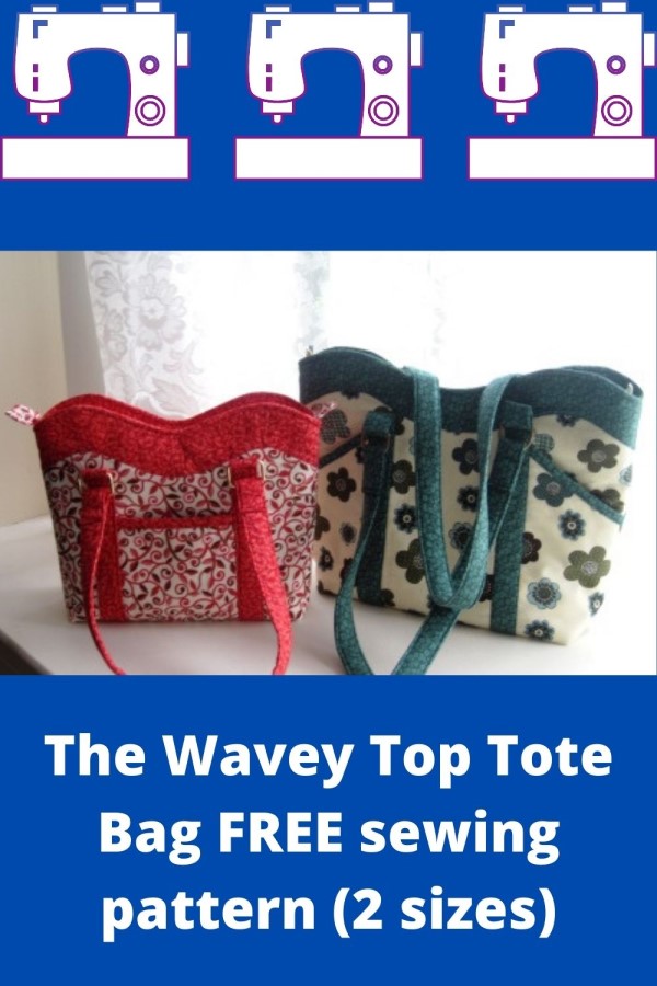 The Wavey Top Tote Bag FREE sewing pattern (2 sizes)
