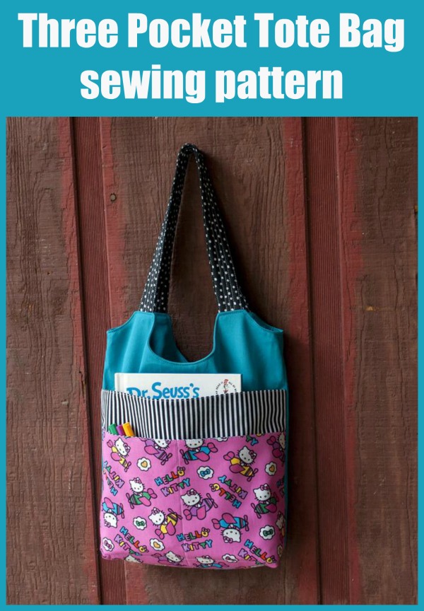 Three Pocket Tote Bag sewing pattern