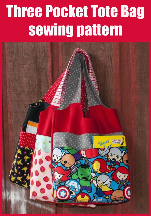 Three Pocket Tote Bag sewing pattern