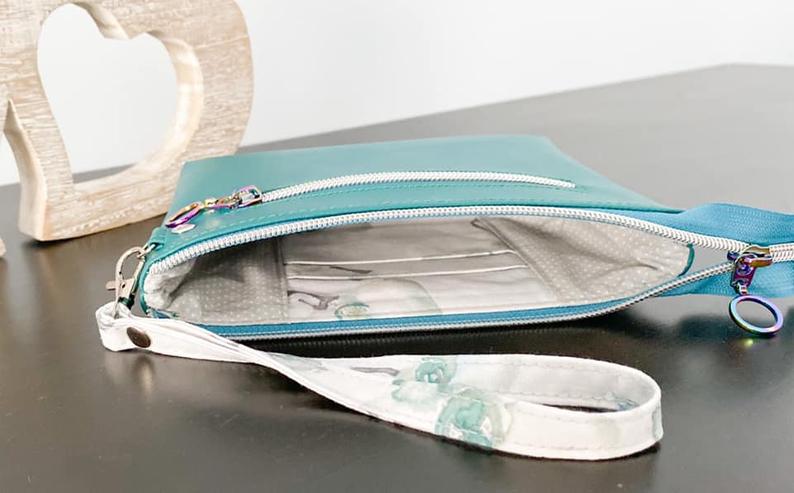 customize and add a wristlet Sweet Pea Japanese cherry blossoms mini wallet purse organizeror phone purse