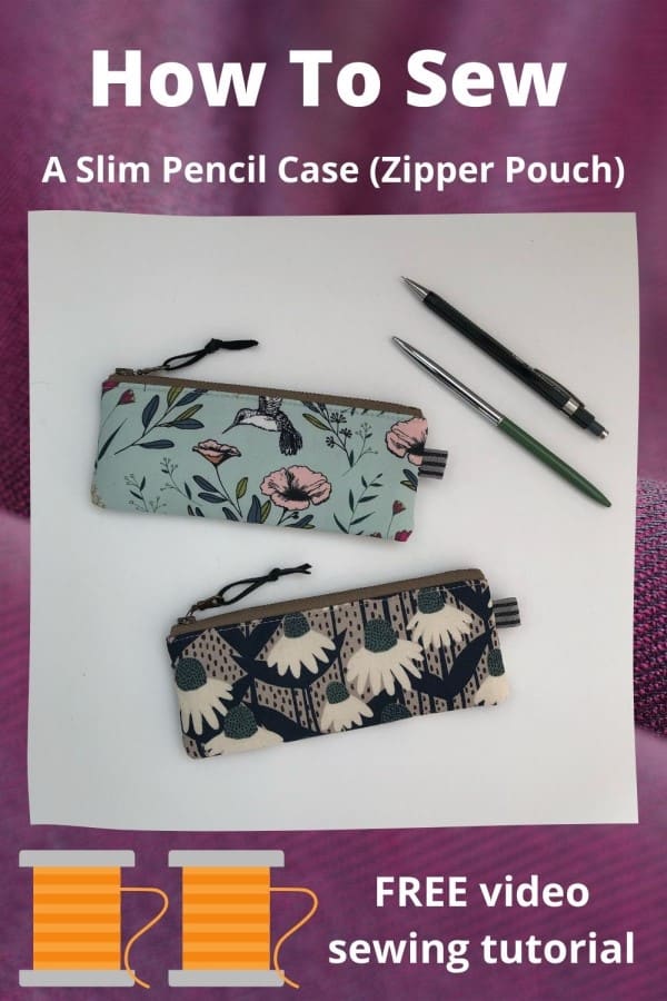 Slim Pencil Case (Zipper Pouch) FREE video sewing tutorial