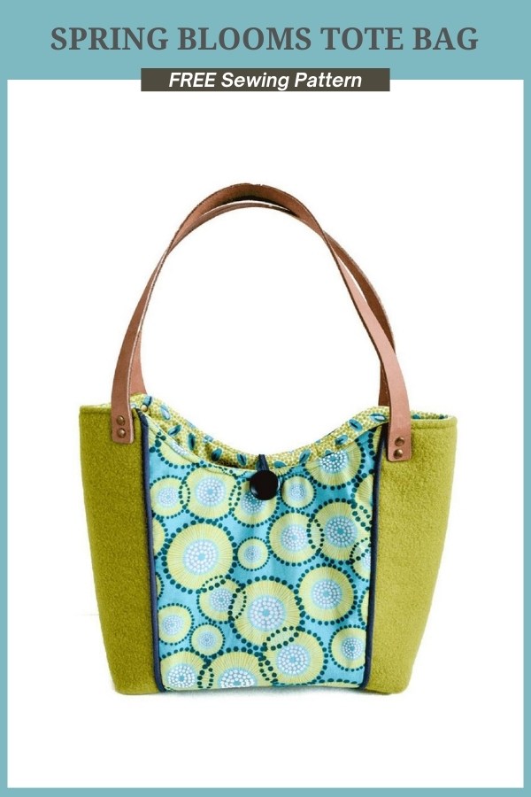 FREE pdf sewing pattern for the Spring Blooms Tote Bag