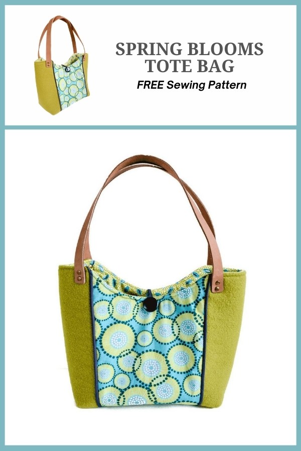 FREE pdf sewing pattern for the Spring Blooms Tote Bag