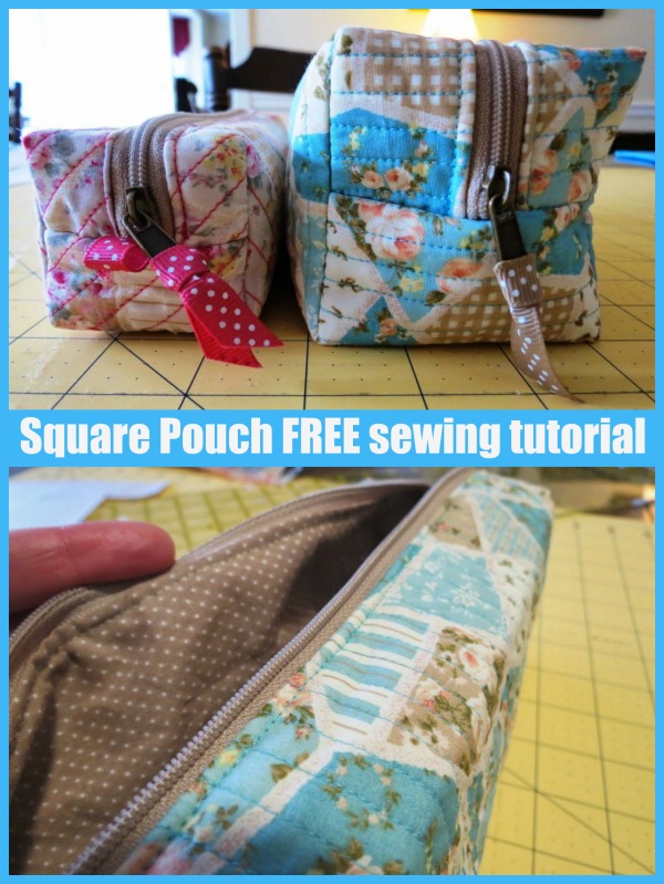 Square Pouch FREE sewing tutorial - Sew Modern Bags