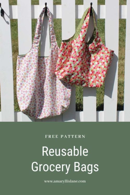 Reusable Grocery Bags free sewing pattern in two sizes - Sew Modern Bags